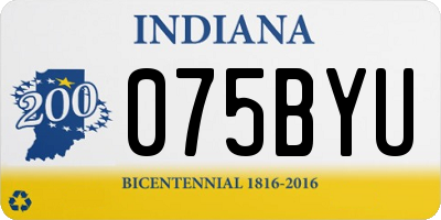 IN license plate 075BYU
