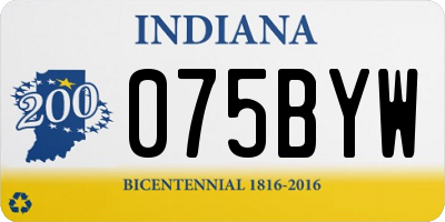 IN license plate 075BYW