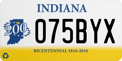 IN license plate 075BYX