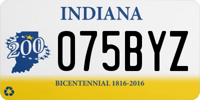 IN license plate 075BYZ