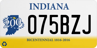 IN license plate 075BZJ