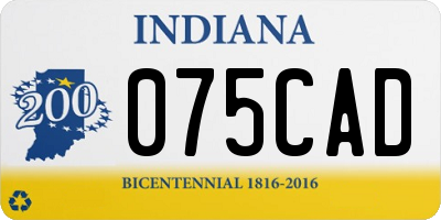 IN license plate 075CAD