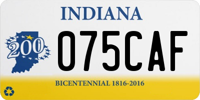 IN license plate 075CAF