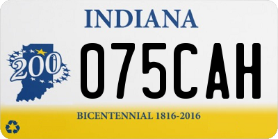 IN license plate 075CAH