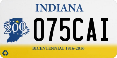 IN license plate 075CAI