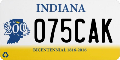 IN license plate 075CAK
