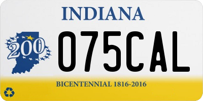IN license plate 075CAL