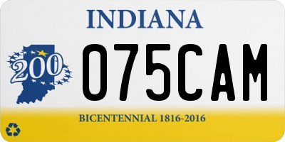 IN license plate 075CAM