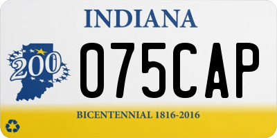 IN license plate 075CAP