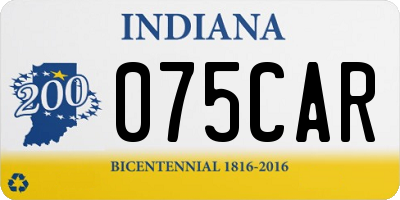 IN license plate 075CAR