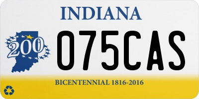 IN license plate 075CAS