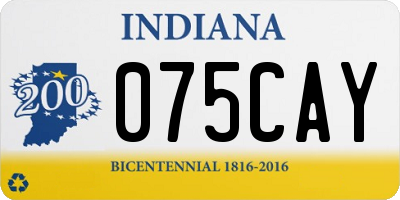 IN license plate 075CAY
