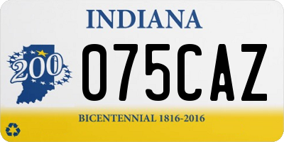 IN license plate 075CAZ