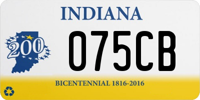 IN license plate 075CB