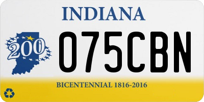 IN license plate 075CBN