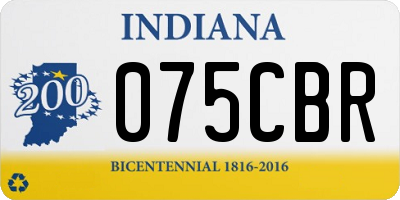 IN license plate 075CBR