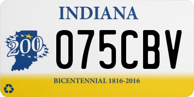 IN license plate 075CBV