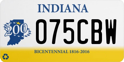 IN license plate 075CBW