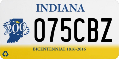 IN license plate 075CBZ