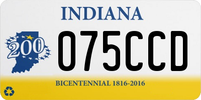 IN license plate 075CCD