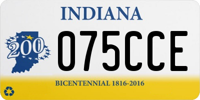 IN license plate 075CCE