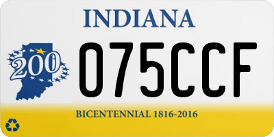 IN license plate 075CCF
