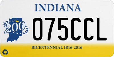 IN license plate 075CCL