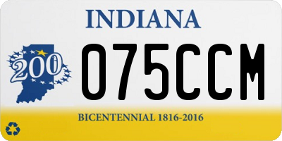IN license plate 075CCM