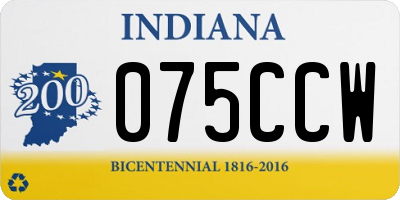IN license plate 075CCW
