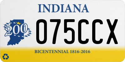 IN license plate 075CCX