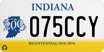IN license plate 075CCY