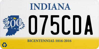IN license plate 075CDA