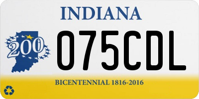 IN license plate 075CDL
