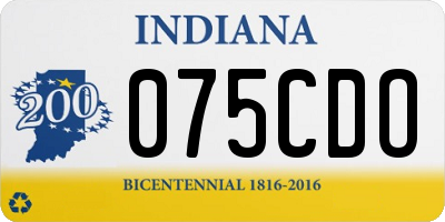 IN license plate 075CDO