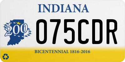 IN license plate 075CDR