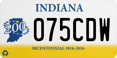 IN license plate 075CDW