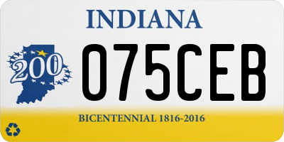 IN license plate 075CEB