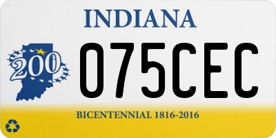 IN license plate 075CEC