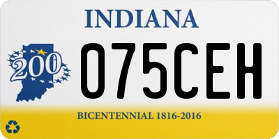 IN license plate 075CEH