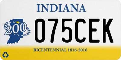 IN license plate 075CEK