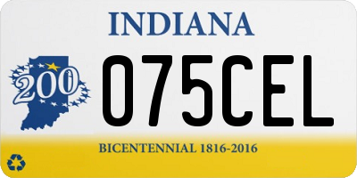 IN license plate 075CEL