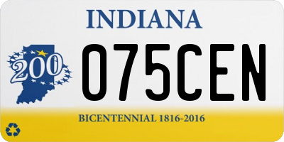 IN license plate 075CEN