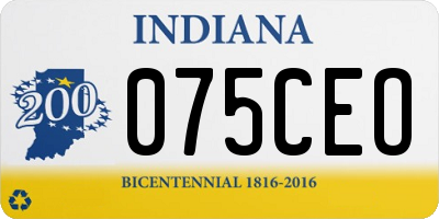IN license plate 075CEO