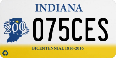 IN license plate 075CES