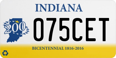 IN license plate 075CET