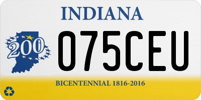 IN license plate 075CEU