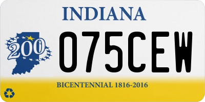 IN license plate 075CEW