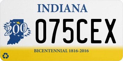 IN license plate 075CEX
