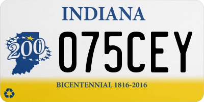 IN license plate 075CEY