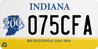 IN license plate 075CFA